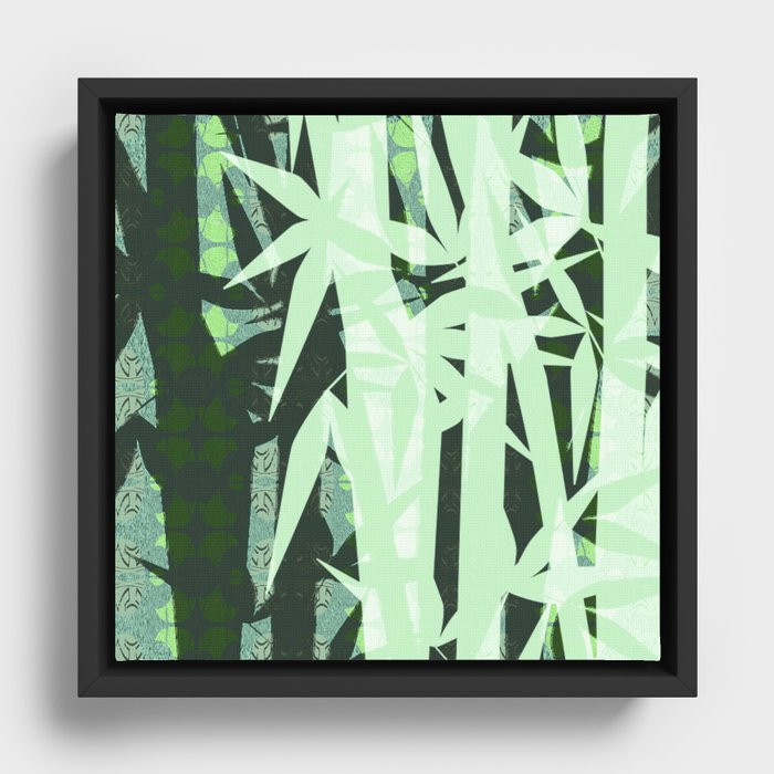 Zen Boho Den Contemporary Bamboo Forest Framed Canvas