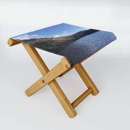 Lake and Mountain with Bright Blue Sky Folding Stool