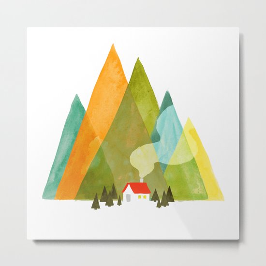 House at the foot of the mountains Metal Print