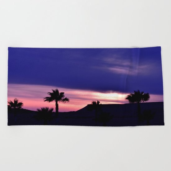 Palm Sunset - III Beach Towel