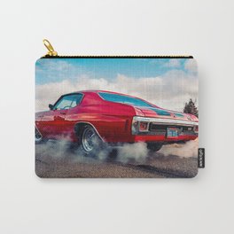 Vintage Chevelle SS 454 cowl hood American Classic Muscle car automobiles transportation rear shot color photograph / photography poster posters Carry-All Pouch