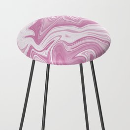 Pink Liquid Marble Swirls Counter Stool