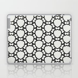Black and Pale Gray Overlapping Shape Tile Pattern Pairs 2022 Trending Color Swiss Meringue DEHW04 Laptop Skin