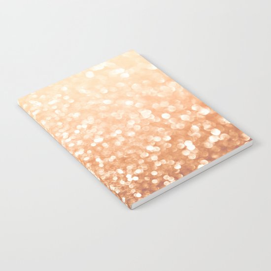 The late Sunset- Rosegold Gold glitter pattern Notebook