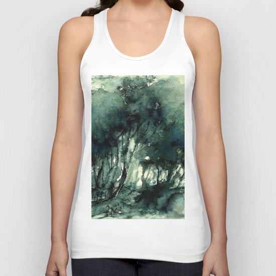 mürekkeple orman Unisex Tank Top
