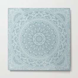 Mandala - Soft turquoise Metal Print | Ocean, Meditation, Pale, Graphicdesign, Pattern, Green, Mandala, Blue, Oriental, Delicate 