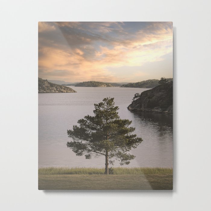 Sunset in the Fjord Metal Print