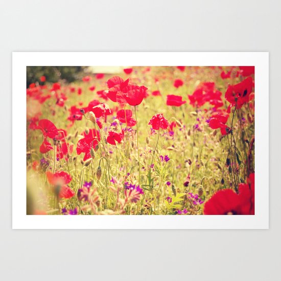 Whisperings of Scarlet Fields Art Print