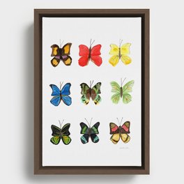 Romantic Tropical Butterflies Framed Canvas