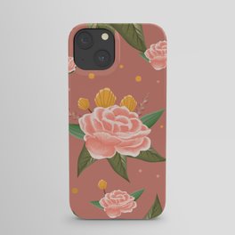 Floral Print On Pink Background Florist Pattern iPhone Case