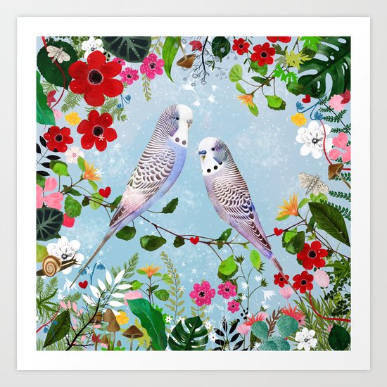 Budgerigars Art Print