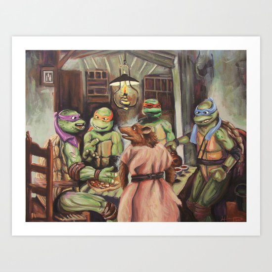 The Pizza Eaters Art Print