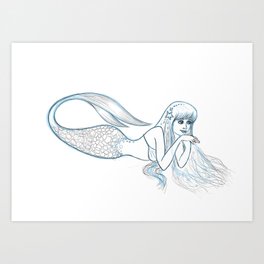 Mermaid Sketch Art Print