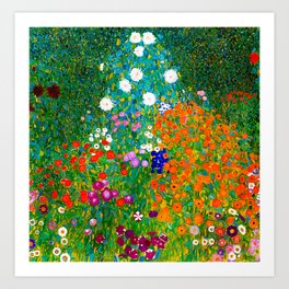 Gustav Klimt - Flower Garden Art Print