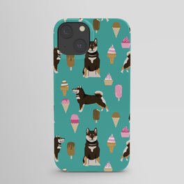 shiba inu black and tan ice cream dog breed pet pattern dog mom iPhone Case