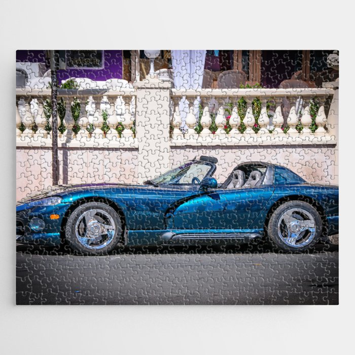 Drop top Viper American muscle car automobile transportation racing color photograph / photograph poster posters Jigsaw Puzzle