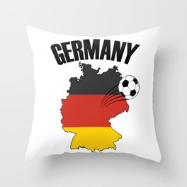 Germany Flag Soccer - German Map Football Throw Pillow