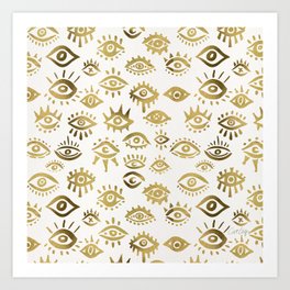Mystic Eyes – Gold Art Print