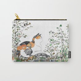 Calico Cat In The Garden Carry-All Pouch