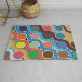 Geometric Pattern With Uniquely Arranged Colorful Discs Rug
