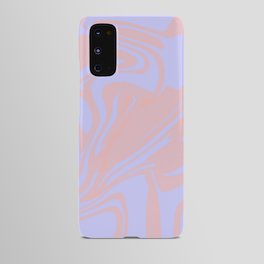 Periwinkle Blue And Blush Rose Pink Liquid Marble Abstract Pattern Android Case