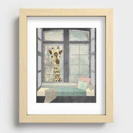 Bay Window Giraffe Recessed Framed Print
