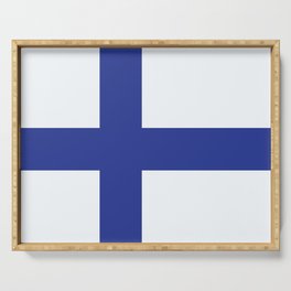 Finland Flag Print Finns Country Pride Patriotic Pattern Serving Tray