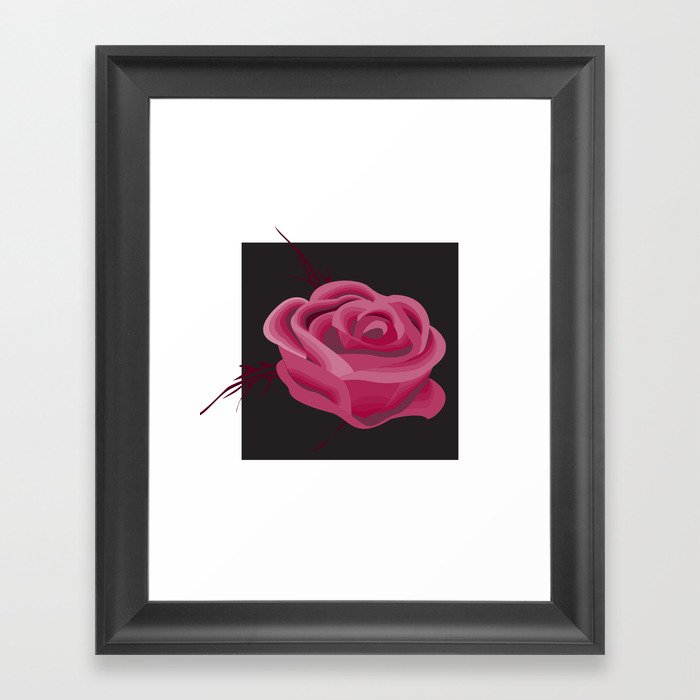 Pink Hue Single Rose Framed Art Print