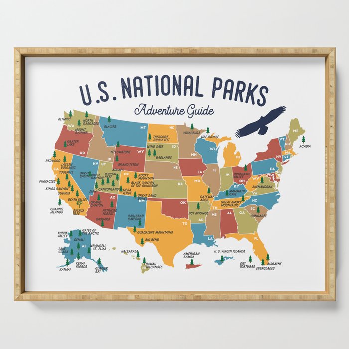 National Parks Adventure Guide Serving Tray