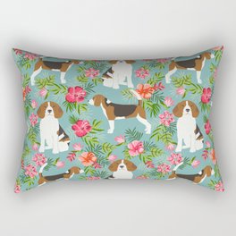 Beagle hawaiian dog pattern tropical pattern cute gifts for dog lover dog breeds Rectangular Pillow