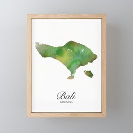 Bali Island Watercolor Framed Mini Art Print