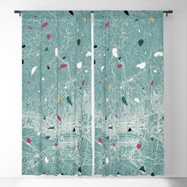 Croatia, Zagreb Map - Eclectic Style Cartography Blackout Curtain