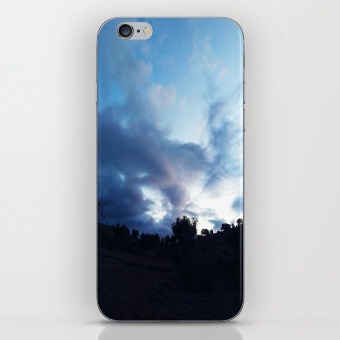 landscape sunset photo blue sky with clouds - Sunset / sunrise with clouds, light rays and other atmospheric Art Print iPhone Skin