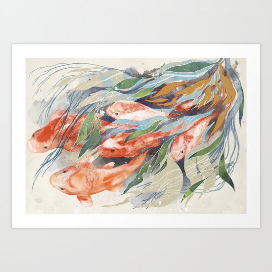 in the waterweeds Art Print