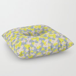 Pastel Spring Flowers Mini Yellow Floor Pillow