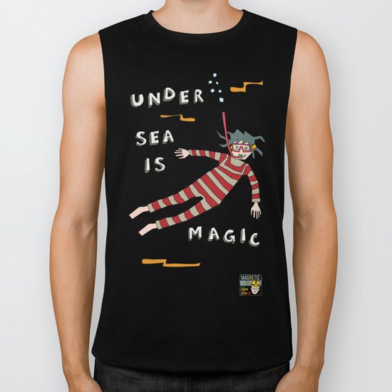 Snorkeling Boy Biker Tank