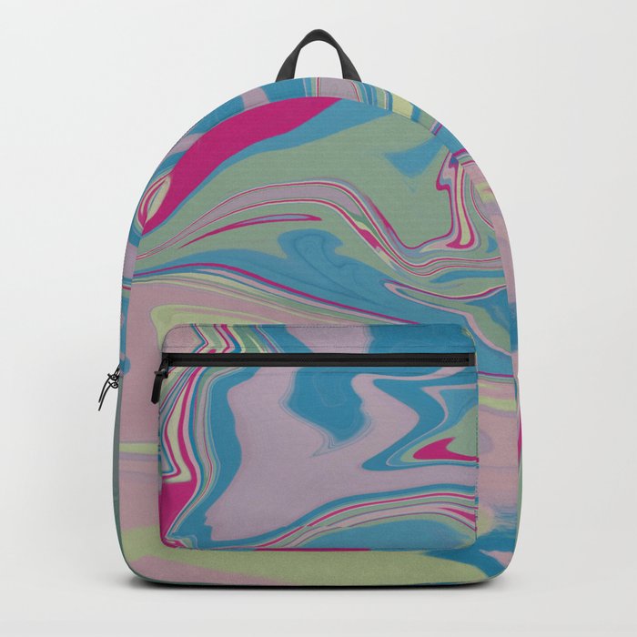 Soft pastel marble liquify abstract Backpack