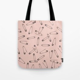 Pink safety pin Tote Bag