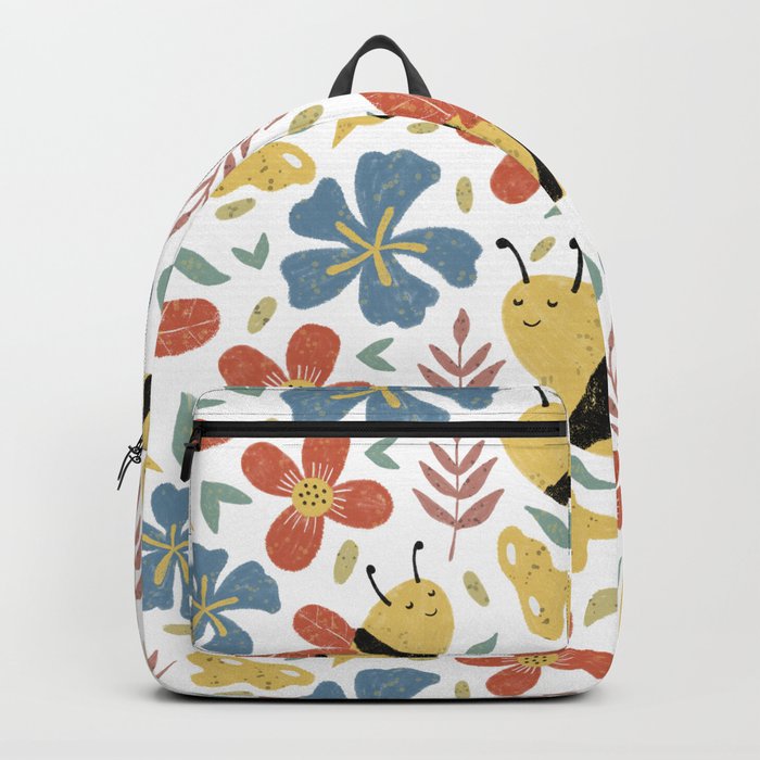 Cute Honey Bees and Flowers Backpack