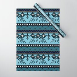 Blue ethnic pattern Wrapping Paper