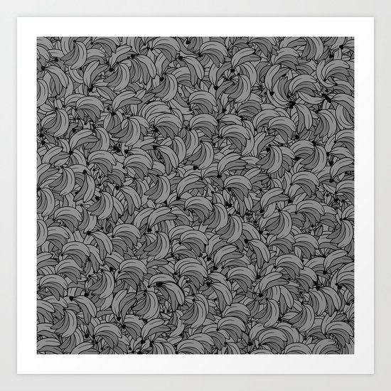 Plenty of Bananas - Gray Art Print