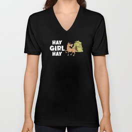 Hay Girl Hay Equestrian Sport Show Horse V Neck T Shirt