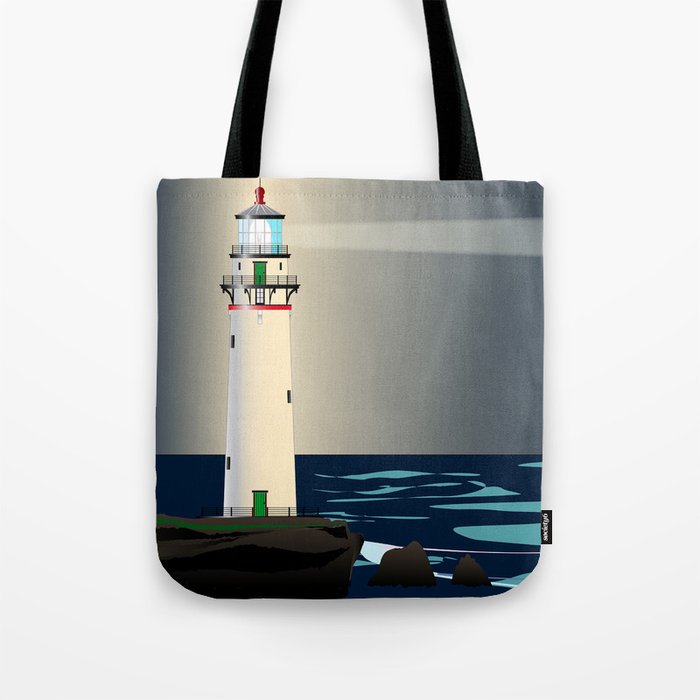 Lighthouse Night Background Tote Bag