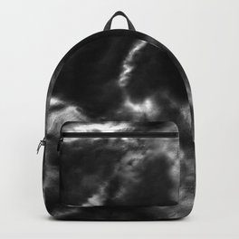 Vibrant Black and White Tie-Dye Backpack | Monochrome, Watercolor, Pattern, Texture, Ink, Oil, Tie Dye, Gray, Painting, Black And White 