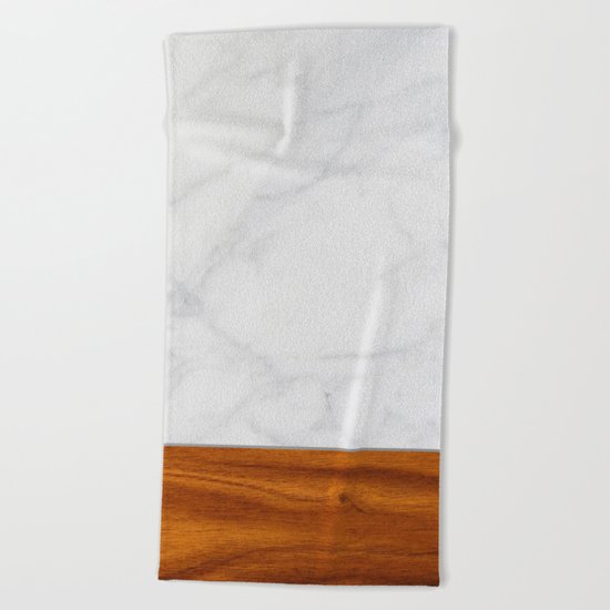 Marble and Wood 2 Beach Towel