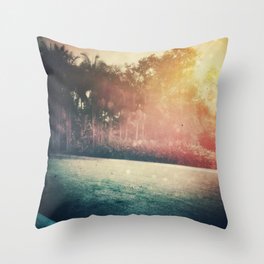 Sun Drenched Palms  Throw Pillow