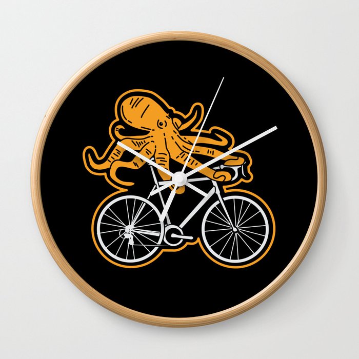 Funny Cycling T Shirt I octopus MTB gift Wall Clock by manuel pichler