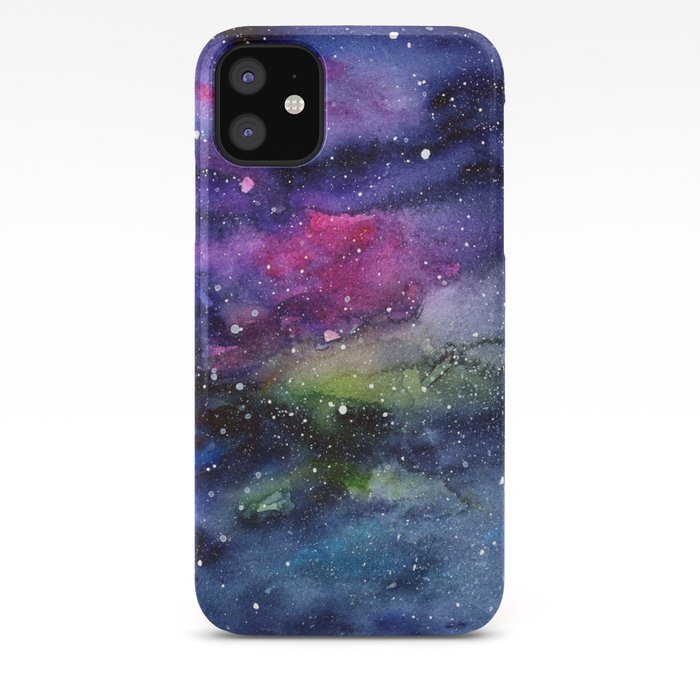 Galaxy Watercolor Night Sky Painting Nebula Art Iphone Case By
