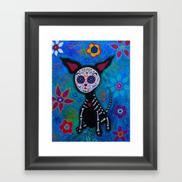 Dia de los Muertos Chihuahua Mexican Painting Framed Art Print