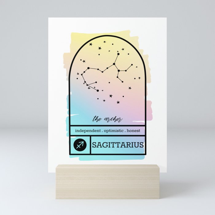 Sagittarius Zodiac | Pastel Gradient Mini Art Print